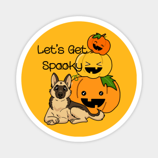 Hallowe'en German Shepherd and Pumpkins Magnet